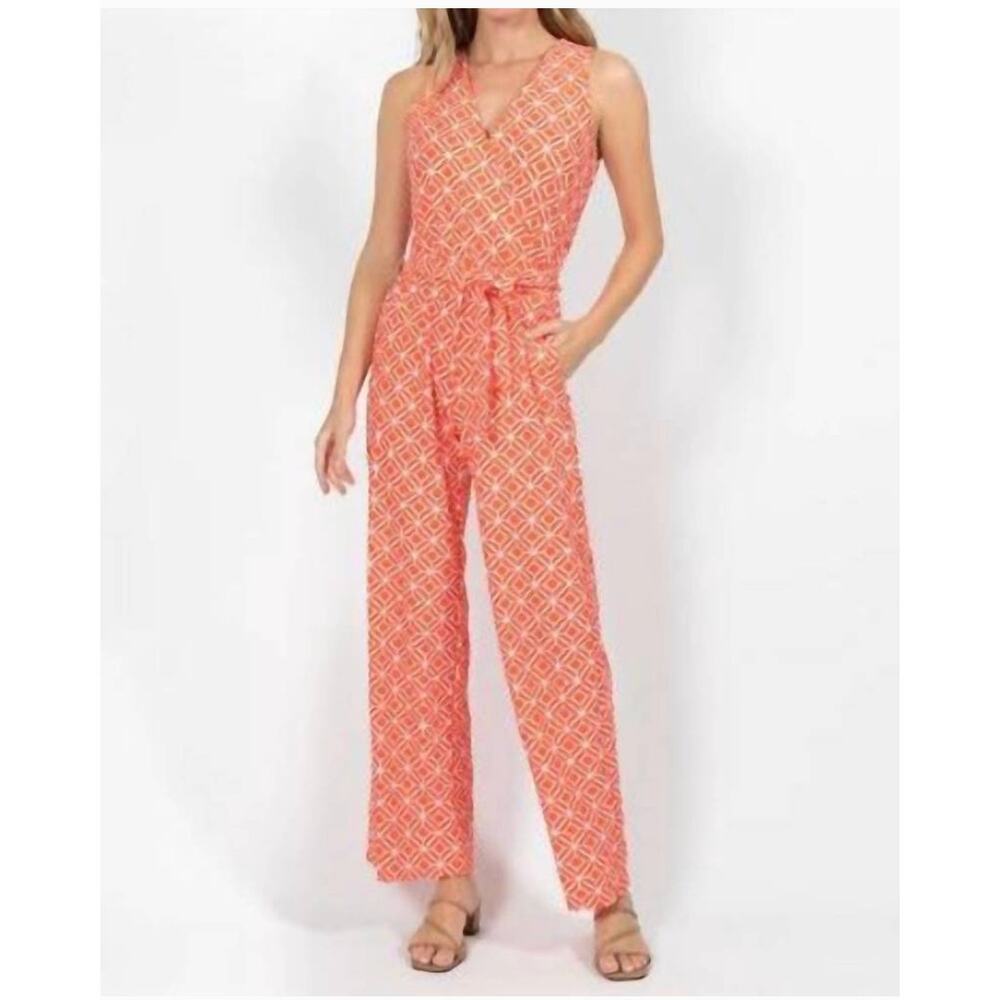 JUDE CONNALLY Vera jumpsuit in star lattice apricot Large